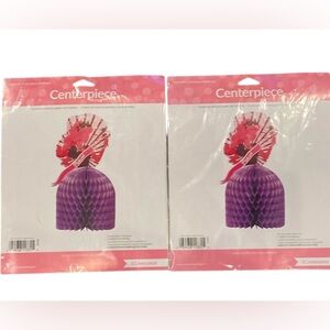 Princess Table Centerpieces 3D 11” Tall Purple Honeycomb Set Of 2